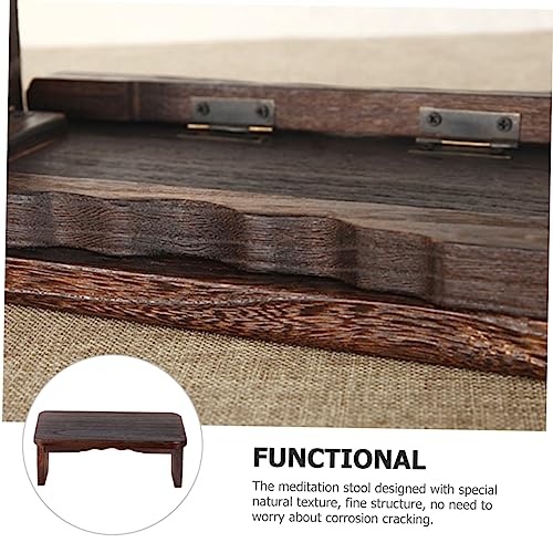 VICASKY Wood Meditation Stool for Kneeling and Sitting Folding Zen Bench Cushion Non-Skid Household Stool for Mindfulness and Prayer