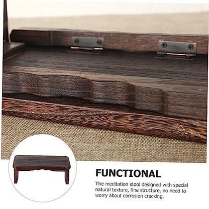 VICASKY Wood Meditation Stool for Kneeling and Sitting Folding Zen Bench Cushion Non-Skid Household Stool for Mindfulness and Prayer