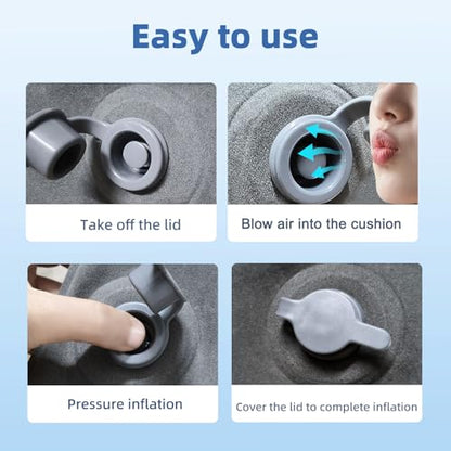 Sondor Travel Cushion,Air Seat Cushion,Evolution Cushion Portable & Lightweight Inflatable Seat Cushion - Ideal for Airplane Chairs, School Bleachers, Stadium Seats, and Wheelchairs (Gray) - color: Gray