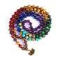 Bivei 7 Chakra 108 Mala Beads Bracelet Real Gemstone Yoga Meditation Hand Knotted Mala Prayer Bead Necklace - size: 8mm, style: # Lotus OM - 7 Chakras