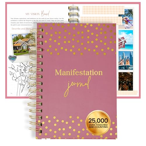Manifestation Journal for Women | Guided 369 Method & Undated 90-Day Planner for Intentional Goal Setting - Pink - color: Pink