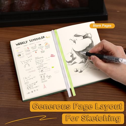 Thick Blank Journal Notebook 400 Pages 3.9 × 5.5 No Lines Soft Leather Pocket Blank Notebook for Women Drawing Book Memo Writing Sketch Diary Notebook Upgrade Page (Marigold) - color: Marigold