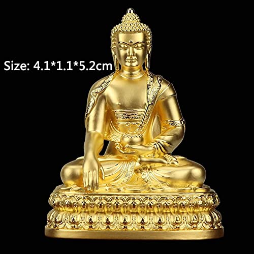Sculpture Tabletop Statue Figurine Zen Brass Sculpture Statue Decoration Shakyamuni Buddha Statue and Meditating Peace Harmony Sculpture Mini Office Unique Gift