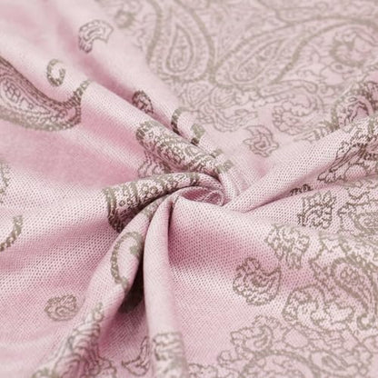 Ciormis Two Tone Silky Paisley Pashmina Shawl Scarf,Soft Women's Rave Jacquard Pashminas Wrap Scarves - color: B2#. Pink Paisley