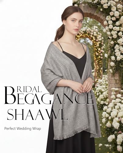 Shawl Wraps for Women Pashmina Shawls and Wraps for Evening Dresses Large Soft Scarf Winter Scarf Wedding Shawl… - color: Light Grey