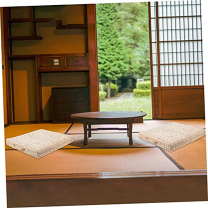 ABOOFAN Thick Straw Woven Mat Eco-Friendly Yoga Meditation Pad Floor Pillow Funny Welcome Mat