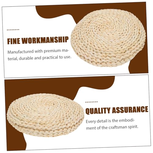 PRETYZOOM Handmade Woven Thickened Meditation Mat Corn Bran Seat Mat Yoga Bolster Pillow