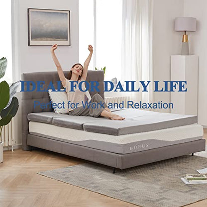 SINWEEK 3.95" Full Memory Foam Folding Topper with Storage Bag - Foldable Trifold Floor Mat Topper, CertiPUR-US Certified Guest Sleeping Pad, Machine Washable Cover - size: SF (52 x 73 Inch), style: Slow Rebound Memory Foam