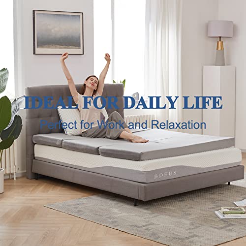 SINWEEK Tri Folding Mat Foam Topper 3.8" Thickness Floor Cot Mat, Guset mat with Removable&Machine Washable Cover and Lining, CertiPUR-US Certified 38 x 80 Inch - size: Twin XL (38 x 80 Inch), style: High Support Foam
