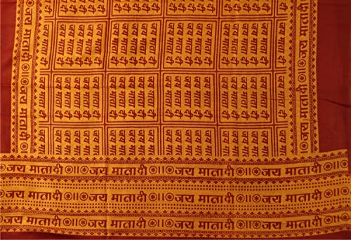 ASHIRWAD 100% Cotton Meditation Yoga Scarf Shawl Large Beach Wrap Hindu Prayer Stole OM Hare Krishna print | AE000060-00 - color: Jai Mata Di