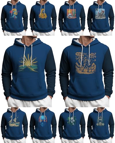 MARSVOVO Hoodies for Men Classic Long Sleeve Pullover Funny Sweatshirts Basic Casual Fashion Fall Hoodies with Pocket - color: Angry Man, size: Large