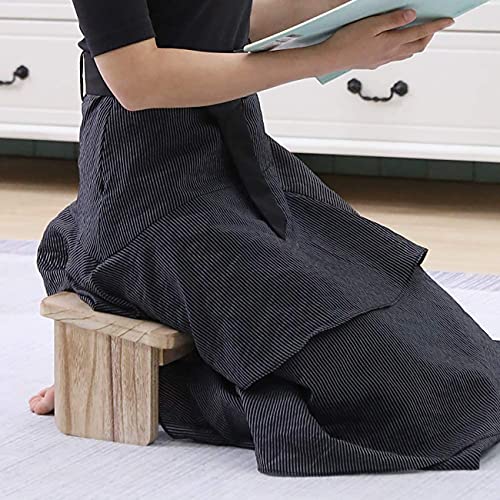 Kneeling Chair,Meditation Bench Kneeling Stool,Perfect Wooden Kneeling Stool Ergonomic Kneeling Meditation Yoga Bench, with Locking Hinges, for Tea Ceremony, Yoga, Praying, Deep Meditation Bench(White - color: White