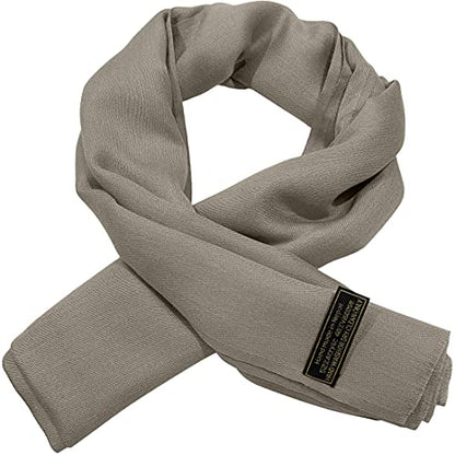 CJ Apparel Solid Color Fringe Design Fringe Shawl Scarf Wrap Stole Throw Head Wrap Pashmina Gift Hand Made in Nepal New - color: Light French Beige Fc1069