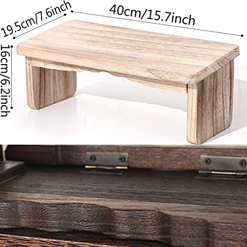 Kneeling Chair,Meditation Bench Kneeling Stool,Perfect Wooden Kneeling Stool Ergonomic Kneeling Meditation Yoga Bench, with Locking Hinges, for Tea Ceremony, Yoga, Praying, Deep Meditation Bench(White - color: White