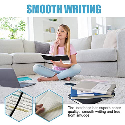 Lined Journal Notebook – Hardcover Notebook for Men & Women – Journals for Writing, Work, School, Home & Daily Notes, 160 Pages – Medium A5, 5.7"x8", 100 gsm Thick Paper (Black) - color: Black