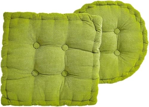 Corduroy Meditation Floor Cushions，Large Square and Round Suitable for Adult Use, Corduroy Cushions, Used in Living Room, Balcony, Dining Chair(Green,Square 16" x 16") - color: Green, size: Square 16" x 16"