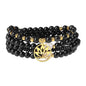 COAI Japamala Namaste Charm 108 Mala Beads Wrap Bracelet Stone Beaded Necklace - style: Black Obsidian