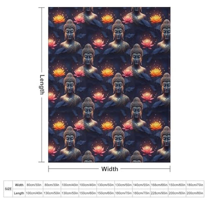 Office Nap Thin Flannel Blanket Meditation Religion Lotus Art, Lightweight Soft Plush Throw Blanket, Compact Travel Blanket for Camping, 50x60 Inches - color: Pattern (333), size: Standard Size 50x60 Inches