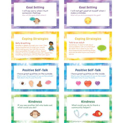 Really Good Stuff Social-Emotional Learning Conversation Cards for Home- Set of 18-Help Kids Learn and Discuss Feelings-Activities to Express Emotions - style: Social-Emotional From Home