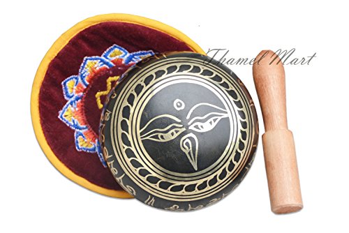 Meditation Om Mani Padme Hum Peace Wooden Striker & Cushion