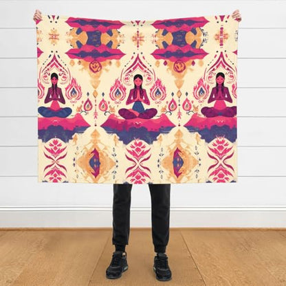 Yoga Meditation Prints Blankets Throws - Lightweight Warm Comfortable Soft Durable Home Practical Rest Outdoor