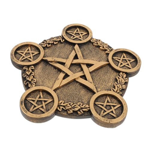 ULTECHNOVO Pentacle Star Candleholder Prop Decorative Altar Ornament for Sacrifice Rituals Compact Long-Lasting Material Unique Desktop Decor for Home and Ceremony