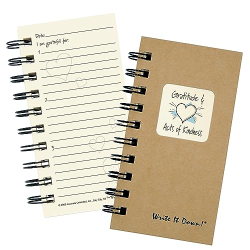 Gratitude & Acts of Kindness Journal - MINI Kraft Hard Cover (prompts on every page, recycled paper, read more...)