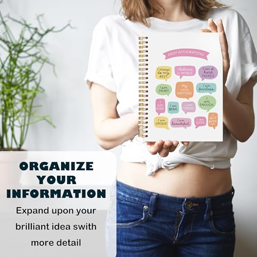 BearCake Daily Affirmations Notebook Journal, Positive Affirmation Gifts for Women Girls, Colorful Inspirational Journal for Women, Hardcover Spiral Notebook 5.5x8.3 - color: physiotherapy-message