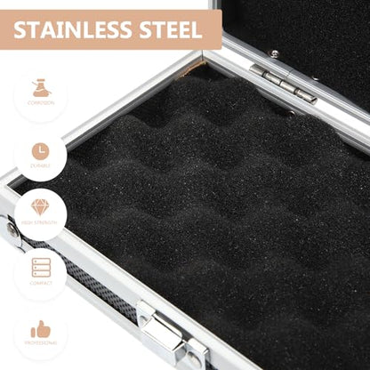 Aluminum Hard Case Briefcase, Portable File Organizer Storage Box for Test Instruments Cameras Tools Parts and Accessories