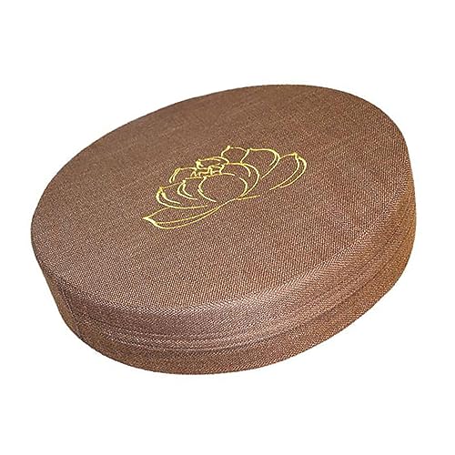Yosoo Meditation Cushion Round Floor Pillow Zafu Pillow Floor Mat with Hard Foam Cotton Linen Detachable Washable for Yoga Room Tatami (Coffee)
