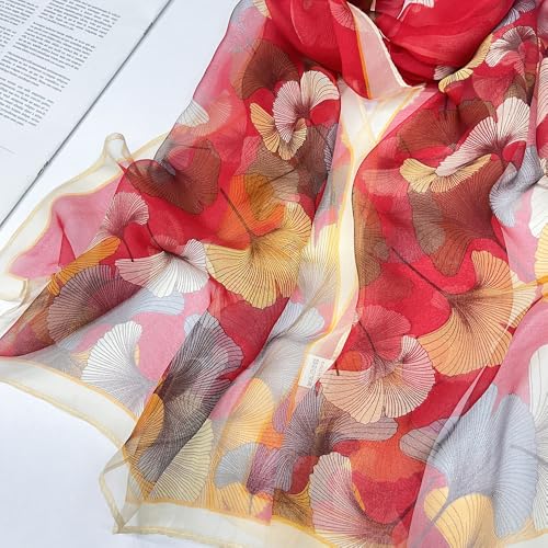 Pokeedioty Scarfs for Women Lightweight Fashion Scarves Elegant Floral Pattern Sheer Scarfs Sunscreen Shawls Wraps - color: P 0143