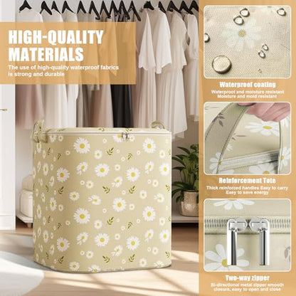 210L Large Comforter Storage Bag, Foldable Non-Woven Clothes Organizer Bag, Portable Moving Bags with Handles for Clothing, Blanket, Quilts, Pillows - size: 210L