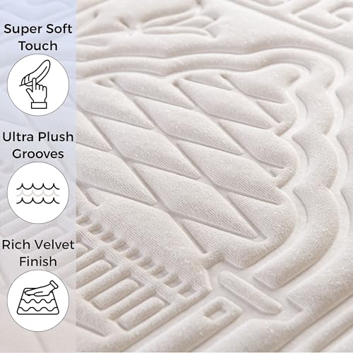 Sacred Artisans Padded Prayer Mat Thick with Soft Velvet Foam | Prayer Rug and Meditation Mat for Men Women Home Travel & Gift (Silk Cream) - color: Cream