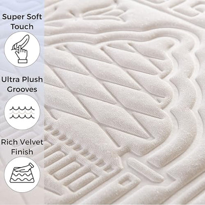 Sacred Artisans Padded Prayer Mat Thick with Soft Velvet Foam | Prayer Rug and Meditation Mat for Men Women Home Travel & Gift (Silk Cream) - color: Cream