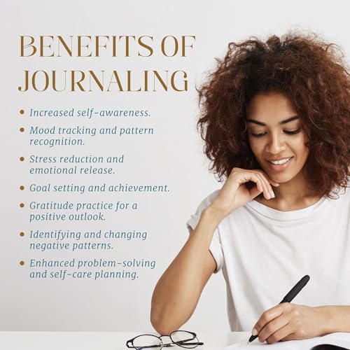 90-Day Guided Mental Health Journal with Daily Prompts for Anxiety, Stress Relief & Self Care – Mindfulness, Healing & Emotional Wellness – Cover Made from Recycled Ocean Plastic - color: Blue, White