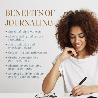 90-Day Guided Mental Health Journal with Daily Prompts for Anxiety, Stress Relief & Self Care – Mindfulness, Healing & Emotional Wellness – Cover Made from Recycled Ocean Plastic - color: Blue, White