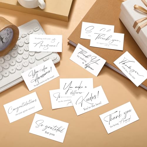 Yeaqee 240 Pcs Employee Appreciation Kudos Cards Funny Blank Back Motivational Card Encouragement Thank You Note Recognition Card for Teacher College Affirmation Gift(White) - style: White