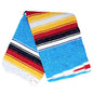 Open Road Goods Mexican Diamond Blanket - XL Heavyweight Yoga Blanket – Handmade in Mexico - Thick Boho Serape Saltillo Style Throw for Beach, Picnic, Home, Camping and More! (Sky Blue Sunset) - color: Sky Blue Sunset
