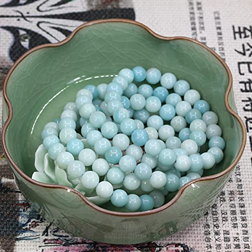 Keleny Gem Semi Precious Gemstones 8mm Natural Quartzite Stone Round Beads Rock Crystal Jasper Stretch Bracelet 7 Inch Unisex - color: 8mm Blue Amazonite