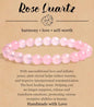 BOMAIL Natural Stone Bracelet for Women Men - 8MM Semi-Precious Gemstone Beaded Bracelet Healing Crystal Stretch Bracelet Yoga Bracelets Jewelry - color: Rose Quartz