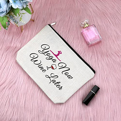 Sfodiary Yoga Lover Gifts for Women Makeup Bag Gift for Yoga Instructor Meditation Present for Sister Friends Birthday Christmas Graduation Present Novelty Zipper Cosmetic Travel Pouch
