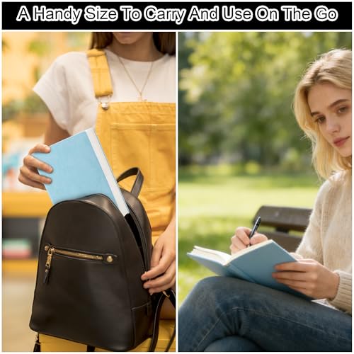 Thick Blank Journal Notebook 400 Pages 3.9 × 5.5 No Lines Soft Leather Blank Notebook for Women Drawing Book Memo Writing Sketch Diary Notebook- Upgrade100GSM Paper (Lemon Yellow-400 Page) - color: Lemon Yellow-400 Page