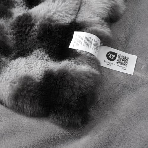 Amélie Home Faux Fur Throw Blanket, Ultra Soft Fuzzy Plush Bubble Blanket for Couch, Bed & Living Room, 60"x80", Tie-dye Black - color: Tie-dye Black, size: 60" x 80"
