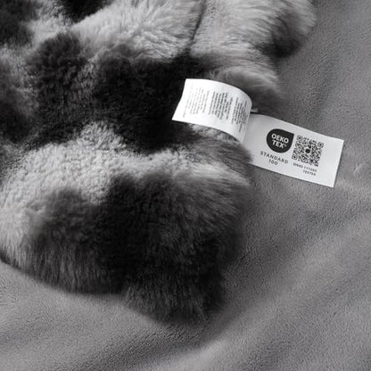 Amélie Home Faux Fur Throw Blanket, Ultra Soft Fuzzy Plush Bubble Blanket for Couch, Bed & Living Room, 60"x80", Tie-dye Black - color: Tie-dye Black, size: 60" x 80"