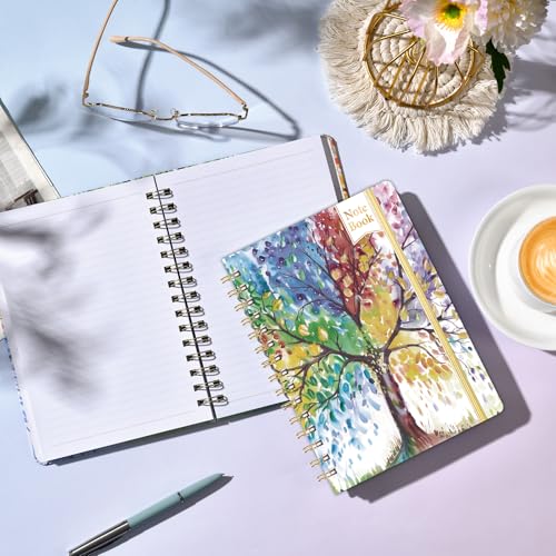 Ruled Notebook/Journal - Lined Journal, 8.5" X 6.4", Ruled Spiral Notebook/Journal, Banded with Waterproof Hardcover, Exquisite Inner Pocket for School, Office & Home - color: Multi