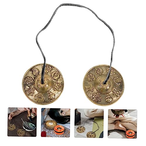 Delicate Copper Cymbals Bell for Yoga Meditation Handmade Religious Prop Lightweight Durable Instrument for Sound Therapy Mindfulness Practices