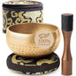Silent Mind Tibetan Singing Bowl Set – Easy to Play & Beginner Friendly Meditation Bowl with Cushion, Mallet & Case | Stress Relief & Mindfulness | Gift-Ready - color: Beaten Bronze, size: With Case