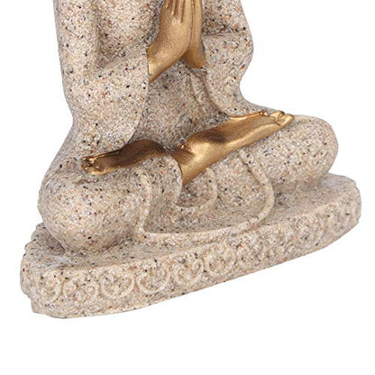 AUNMAS Buddha Statue 3Inch Small Meditation Sitting Carving Figurine Craft Statue for Home Office Desktop Decor Yoga Room Zen Garden Decoration Ornament