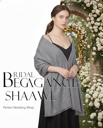Shawl Wraps for Women Pashmina Shawls and Wraps for Evening Dresses Large Soft Scarf Winter Scarf Wedding Shawl… - color: Grey