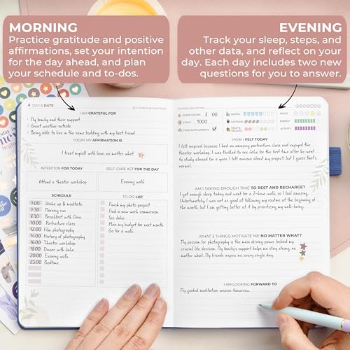Clever Fox Self-Care Journal Premium – Daily Gratitude & Mental Health Notebook for Women – Reflection & Personal Development Journal (Mystic Blue) - color: Mystic Blue